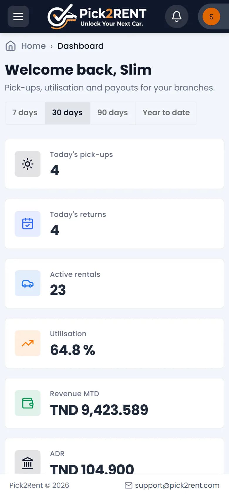 Pick2Rent on a phone